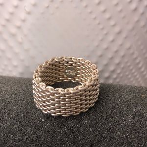 Tiffany & Co. Somerset mesh ring. AG925 silver.